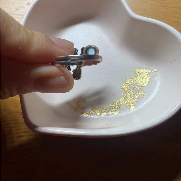 Adjustable sterling silver Mermaid ring with blue topaz - Picture 7 of 8